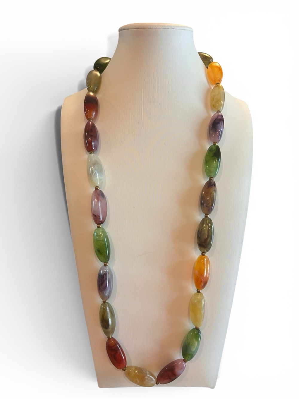 Multicolor Resin Bead Long Necklace